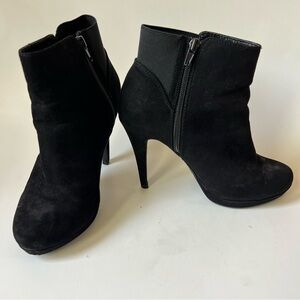 Thalia Sodi Briea Ankle Heeled Booties, Black, Size 7W